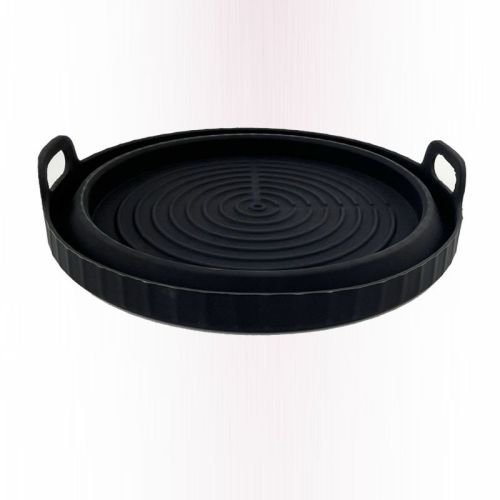 2 Pcs Food Grade Silicone Easy Cleaning Air Fryer Liners Reusable Air Fryer Silicone Pot Food Safe Air Fryer Oven Accessories Replacement for Flammabl