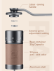 hand shaking coffee bean grinder bean bin large capacity 30g N gear grinding control coffee powder specifications sharp pure steel core 38mm taper kni